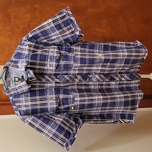 Cavi | Men's 100% Cotton Plaid Button Down Short Sleeve Shirt in size XL